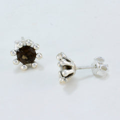 Isadora Brown Elegant Solitaire Stud Earring