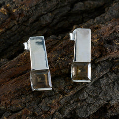 Mathilde Brown Dainty Solitaire Stud Earring