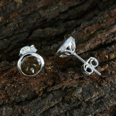 Ayaka Brown Delicate Solitaire Stud Earring
