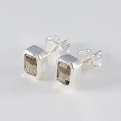 Nayara Brown Elegant Solitaire Stud Earring