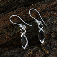 Nella Brown Whisper thin Toi et Moi Dangle Earring