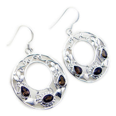 Micaela Brown Eye catching multiple Dangle Earring Smoky Quartz Brown Dangle