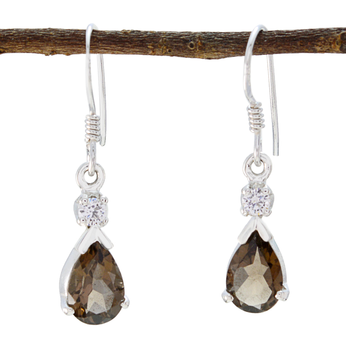 Paula Brown Delicate multiple Dangle Earring Smoky Quartz Brown Dangle