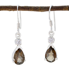 Paula Brown Delicate multiple Dangle Earring Smoky Quartz Brown Dangle