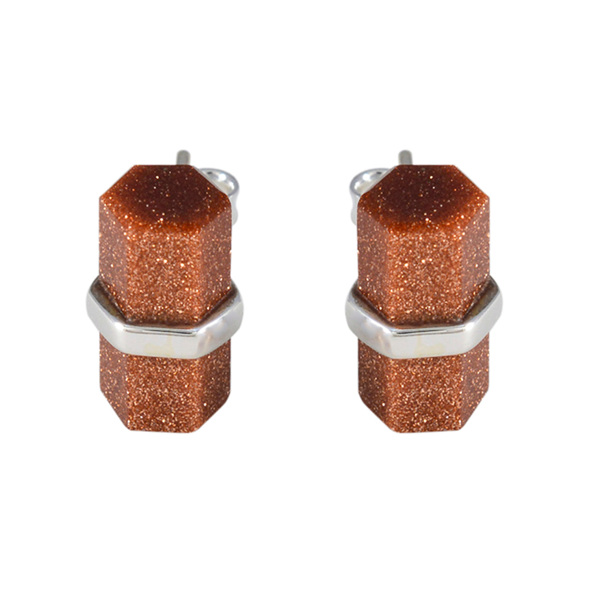 Soo jin Brown Dainty Solitaire Stud Earring Sun Stone Brown Stud