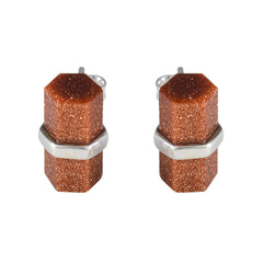 Soo jin Brown Dainty Solitaire Stud Earring Sun Stone Brown Stud