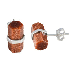 Soo jin Brown Dainty Solitaire Stud Earring