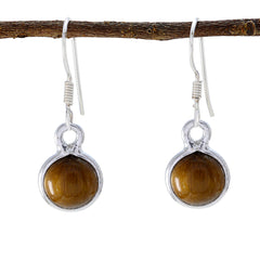 Rebeca Brown Minimalist multiple Dangle Earring Tiger Eye Brown Dangle