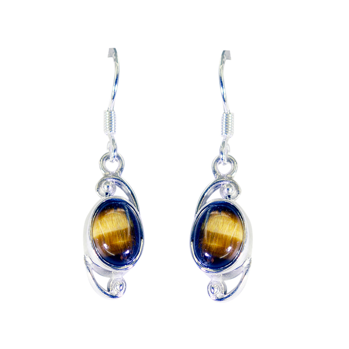 Addison Brown Delicate Solitaire Dangle Earring Tiger Eye Brown Dangle