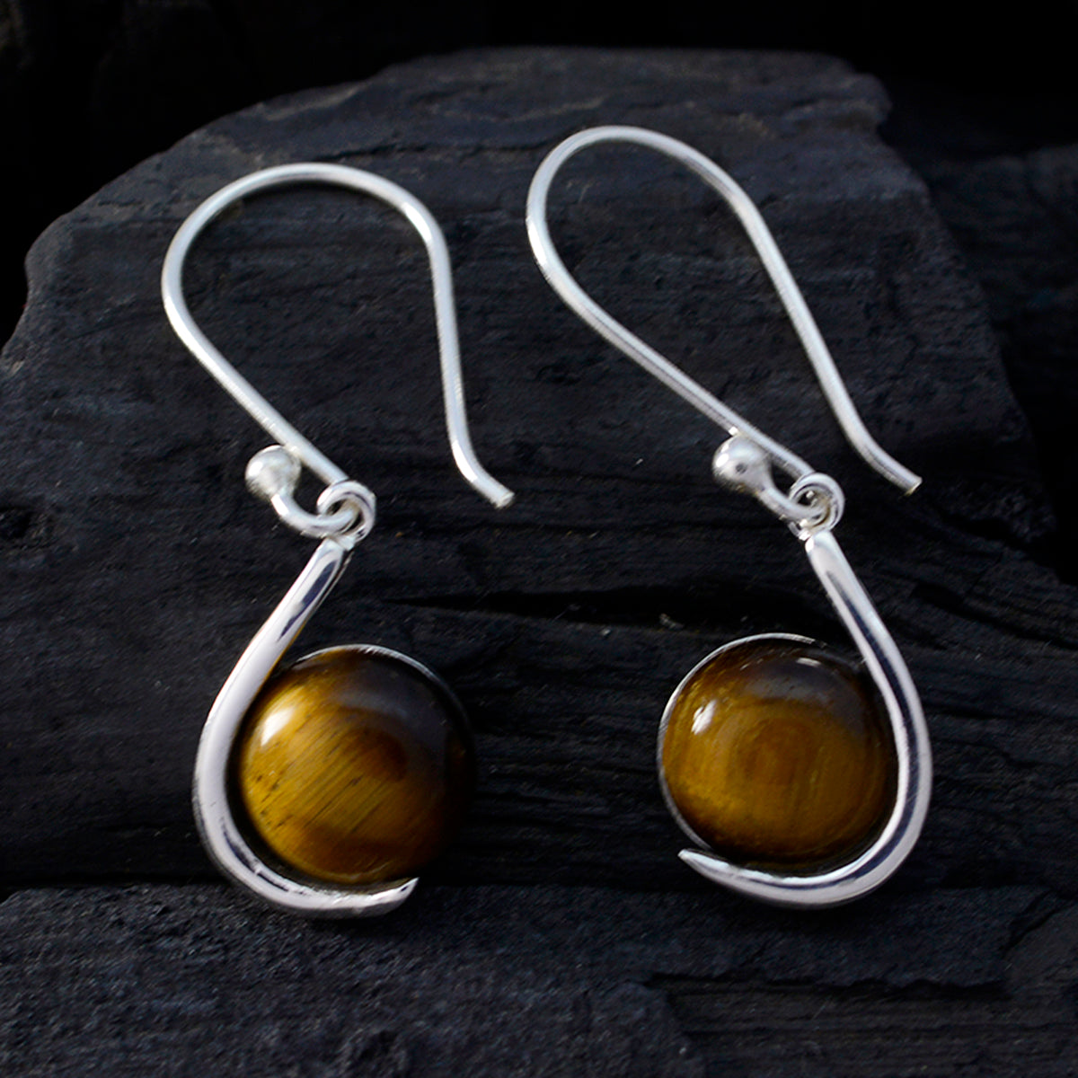 Aisha Brown Slim Solitaire Dangle Earring