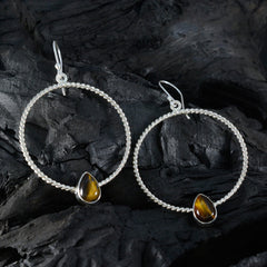 Soo jin Brown Mid weight Solitaire Dangle Earring