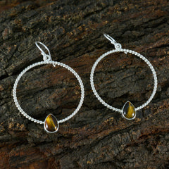 Soo jin Brown Mid weight Solitaire Dangle Earring