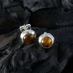 Constanza Brown Elegant Solitaire Stud Earring
