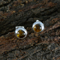 Constanza Brown Elegant Solitaire Stud Earring