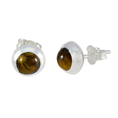 Constanza Brown Elegant Solitaire Stud Earring