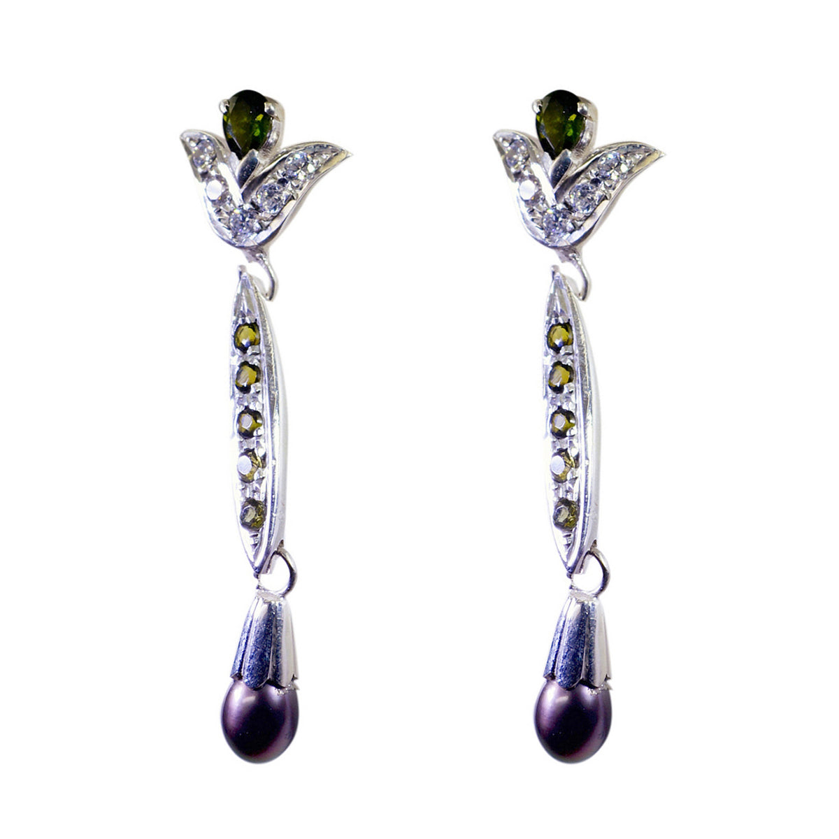 Nisa multicolor Edgy multiple Stud Earring Tourmaline multicolor Stud