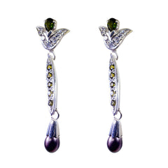 Nisa multicolor Edgy multiple Stud Earring Tourmaline multicolor Stud