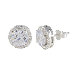 Julia White Minimal multiple Stud Earring White CZ White Stud