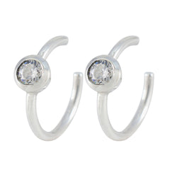 Nova White Elegant Solitaire Dangle Earring White CZ White Dangle