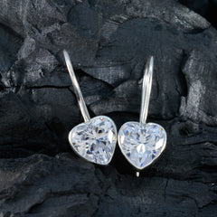 Greta White Featherlight Solitaire Dangle Earring