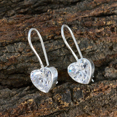 Greta White Featherlight Solitaire Dangle Earring