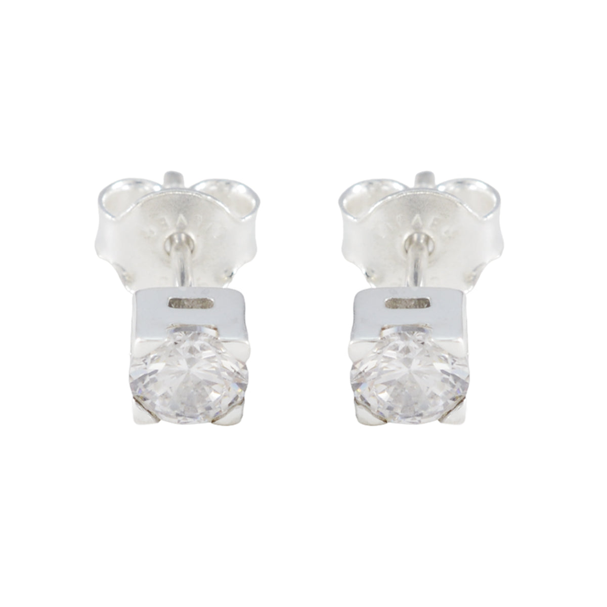 Carla White Elegant Solitaire Stud Earring Cubic Zirconia White Stud