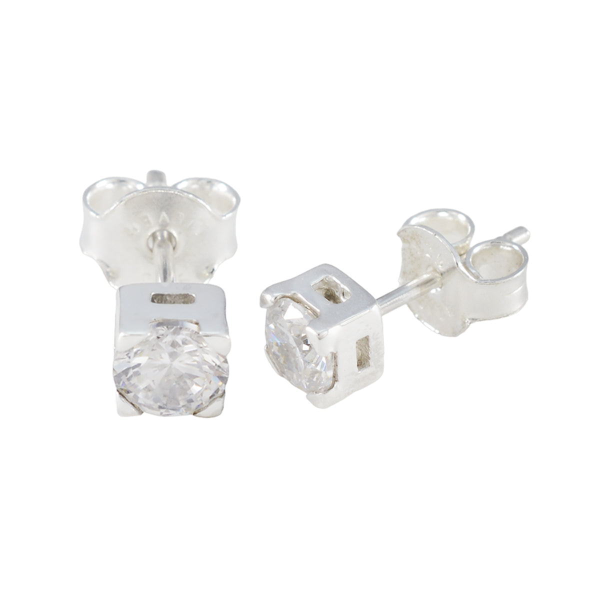 Carla White Elegant Solitaire Stud Earring
