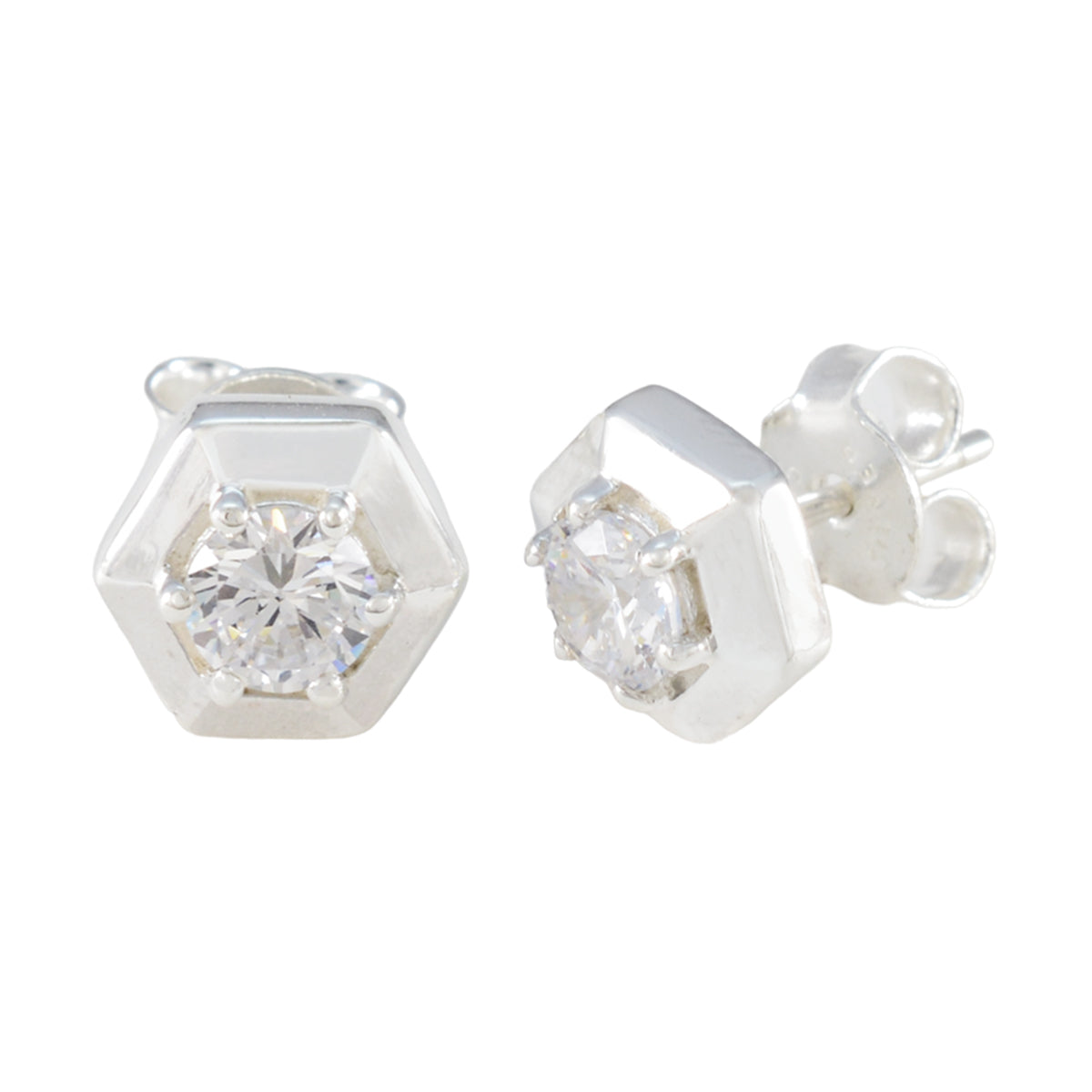 Cecilia White Delicate Solitaire Stud Earring