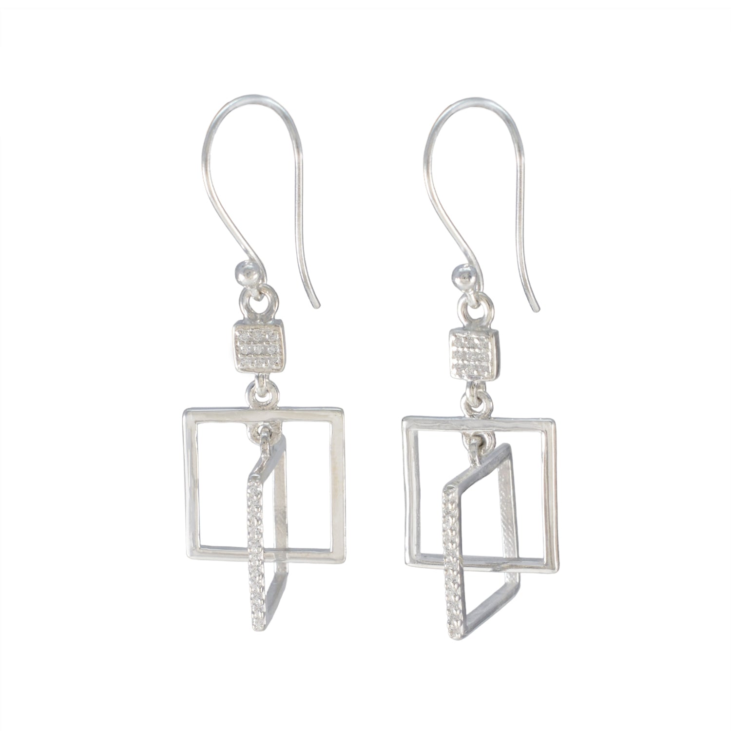 Agustina White Featherlight multiple Dangle Earring Cubic Zirconia White Dangle