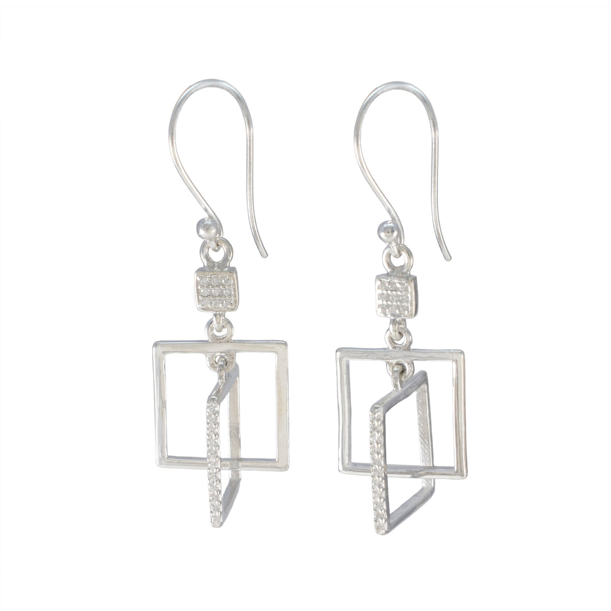 Agustina White Featherlight multiple Dangle Earring Cubic Zirconia White Dangle