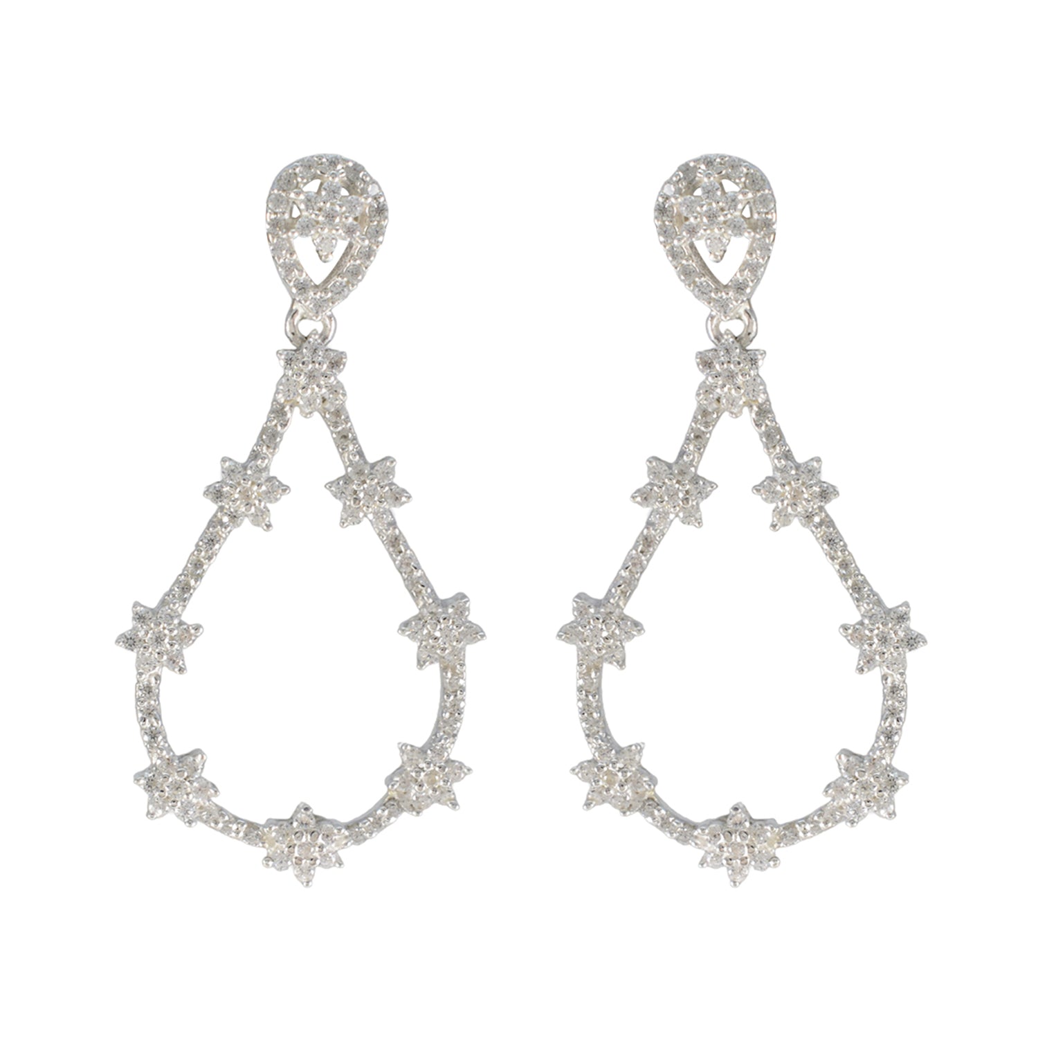 Andrea White Classic multiple Stud Earring Cubic Zirconia White Stud
