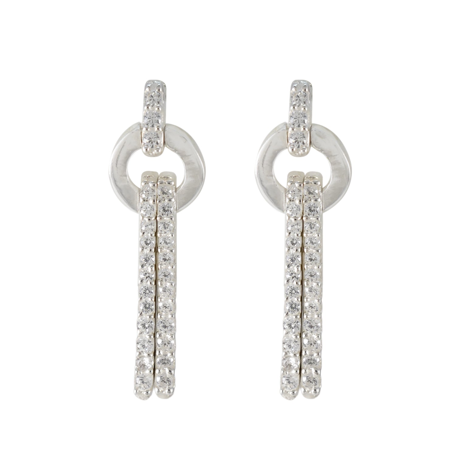 Carla White Delicate multiple Stud Earring Cubic Zirconia White Stud