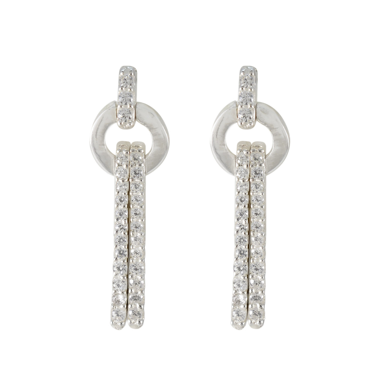 Carla White Delicate multiple Stud Earring Cubic Zirconia White Stud