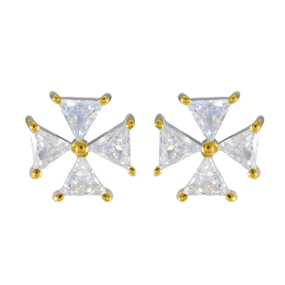 Aurora White Elegant multiple Stud Earring Cubic Zirconia White Stud