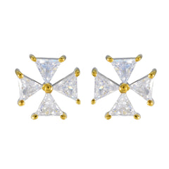 Aurora White Elegant multiple Stud Earring Cubic Zirconia White Stud