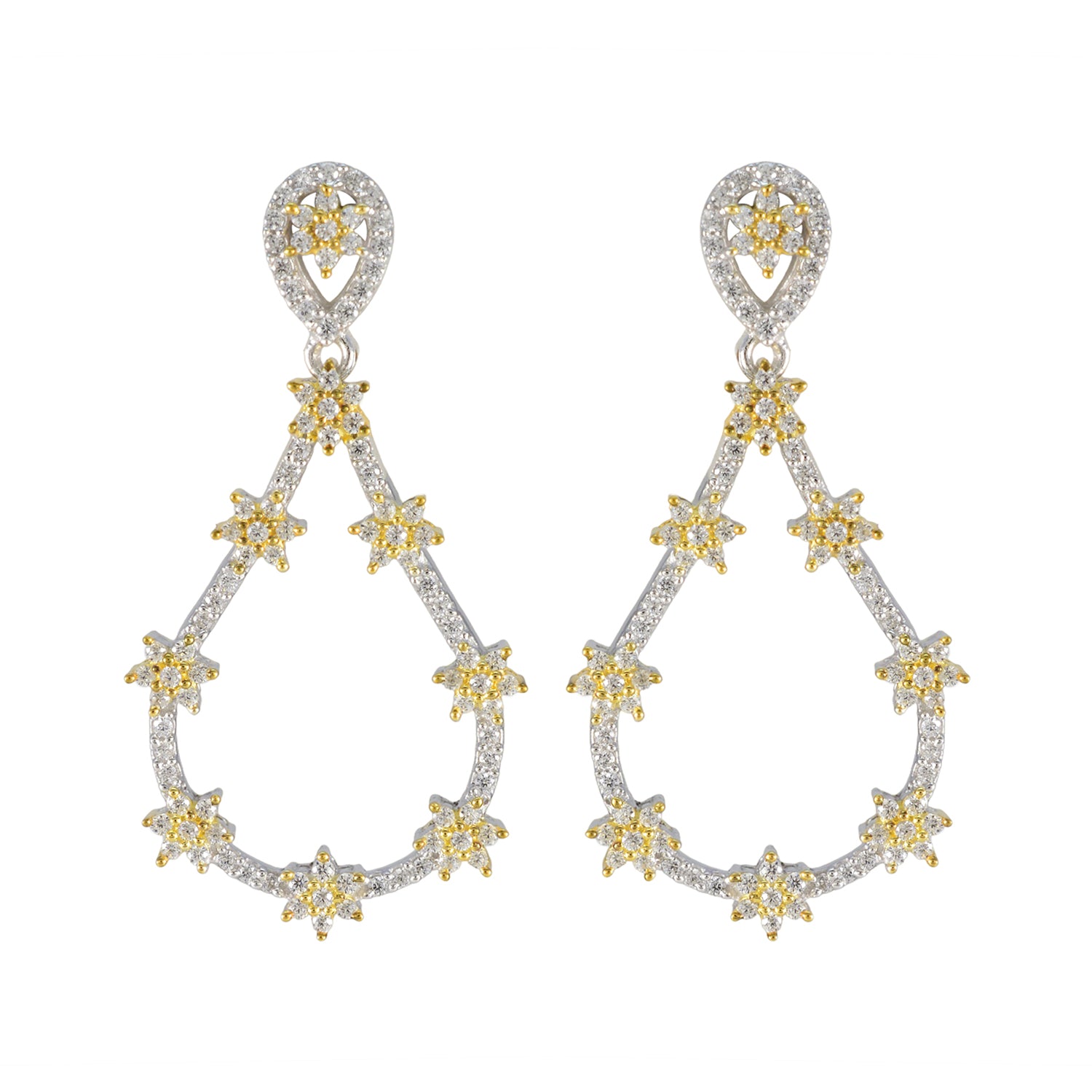 Ángeles White Classic multiple Stud Earring Cubic Zirconia White Stud