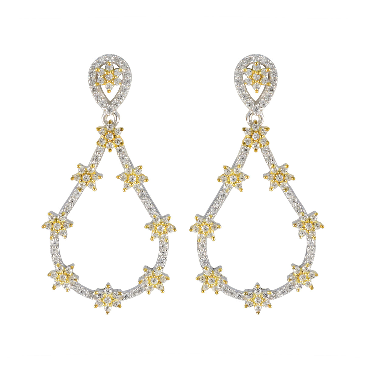 Ángeles White Classic multiple Stud Earring Cubic Zirconia White Stud
