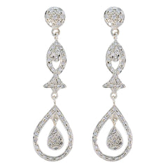 Dewi White Edgy multiple Stud Earring White CZ White Stud