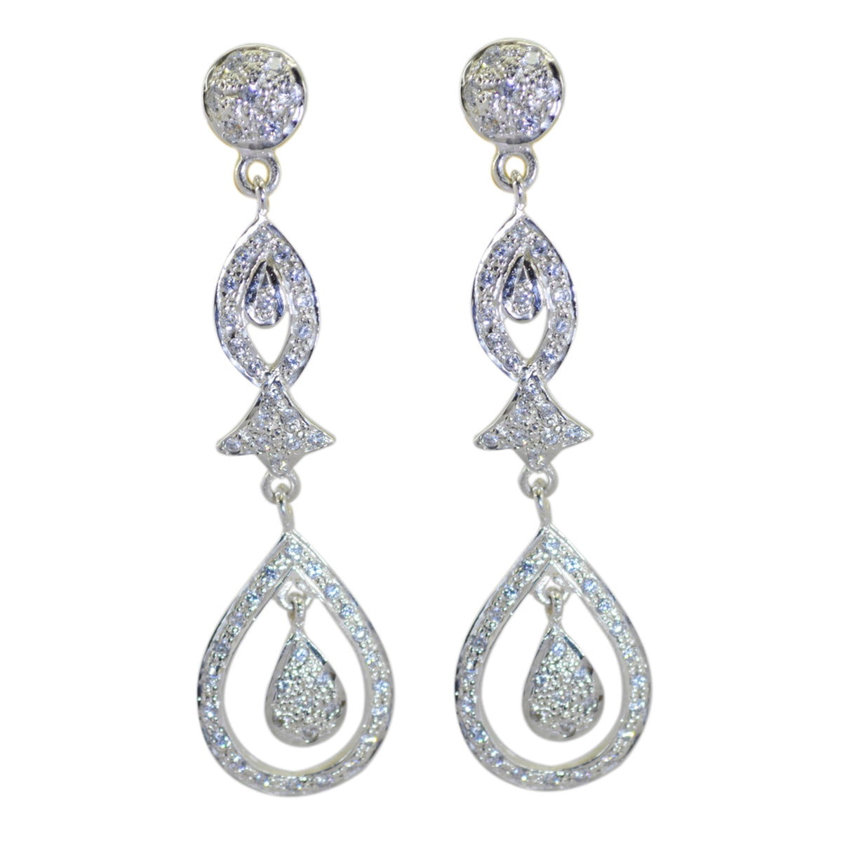 Dewi White Edgy multiple Stud Earring