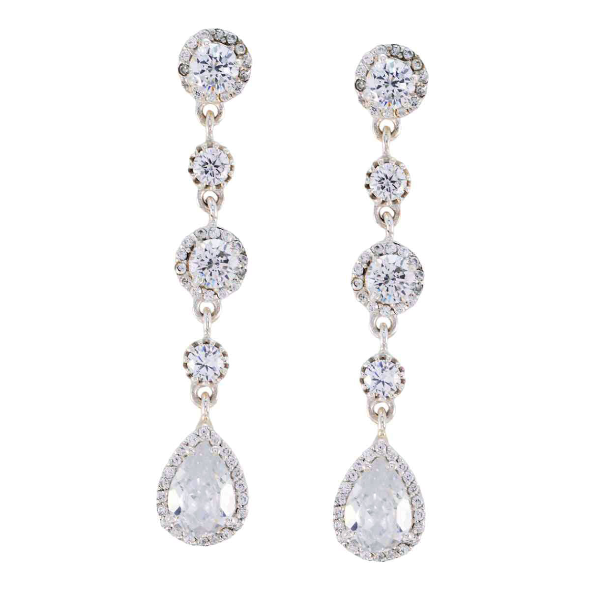 Siti White Edgy multiple Stud Earring Cubic Zirconia White Stud