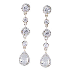 Siti White Edgy multiple Stud Earring Cubic Zirconia White Stud