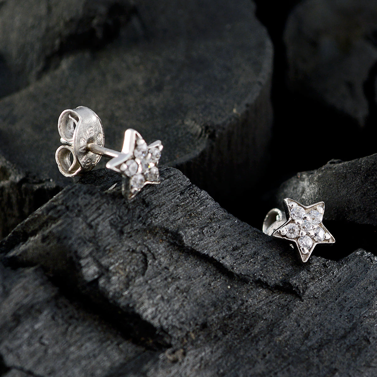 Hazel White Edgy multiple Stud Earring