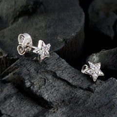 Hazel White Edgy multiple Stud Earring