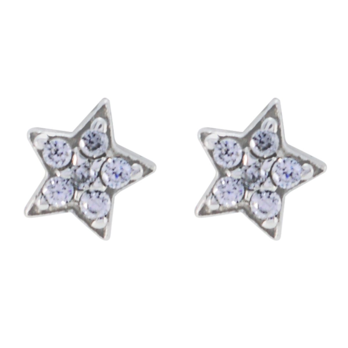 Hazel White Edgy multiple Stud Earring Cubic Zirconia White Stud