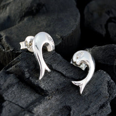 Inès White Elegant Solitaire Stud Earring