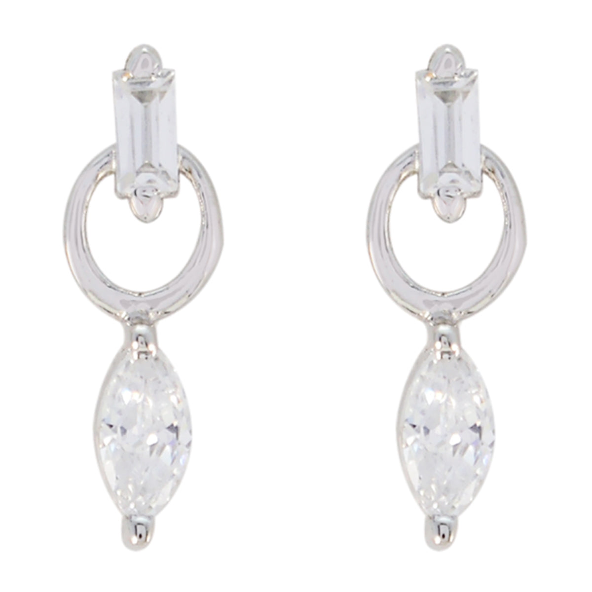 Savannah White Elegant multiple Stud Earring White CZ White Stud