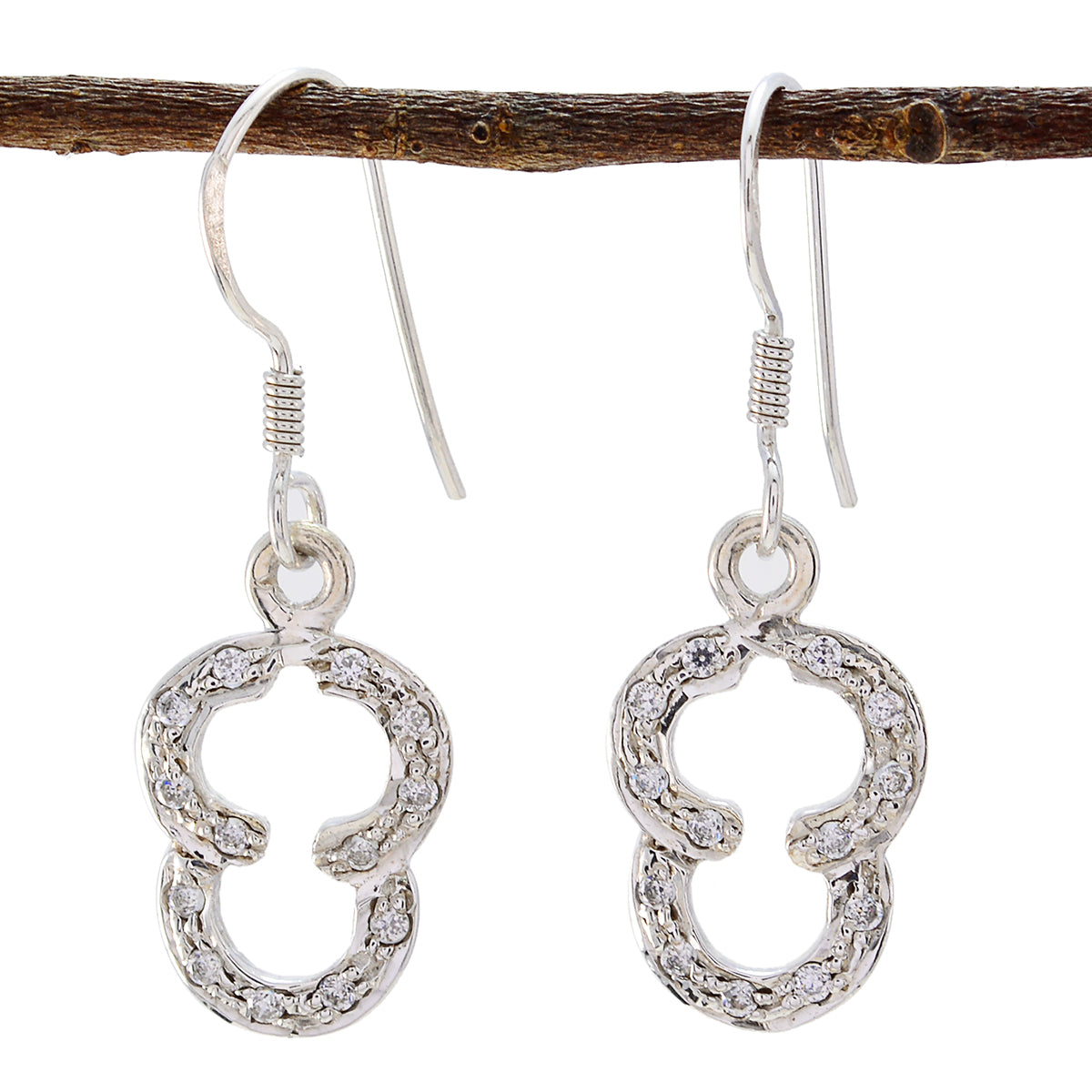Isabella White Elegant multiple Dangle Earring Cubic Zirconia White Dangle