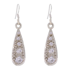 Ivy White Dainty multiple Dangle Earring Cubic Zirconia White Dangle