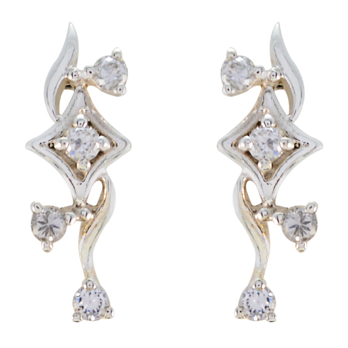 Julia White Dainty multiple Stud Earring Cubic Zirconia White Stud