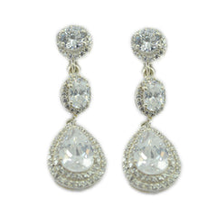Aisha White Edgy multiple Stud Earring White CZ White Stud